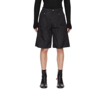 Black Crinkled Shorts