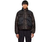 Black Layered Puffer Jacket & Vest