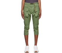 Green Cropped Chino Trousers