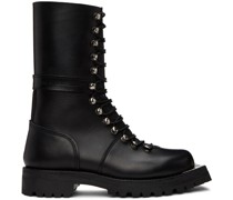 Black Metal Toe Combat Boots