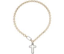 SSENSE Exclusive Gold & Silver Wire Cross Pendant Necklace