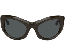 SSENSE Exclusive Brown Linda Farrow Edition Goggle Sunglasses