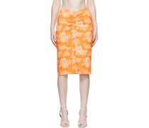 Orange Preston Midi Skirt