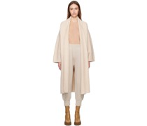 Beige Long Shawl Cardigan