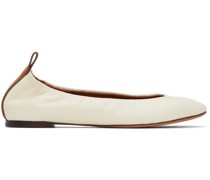 Off-White Leather Ballerina Flats