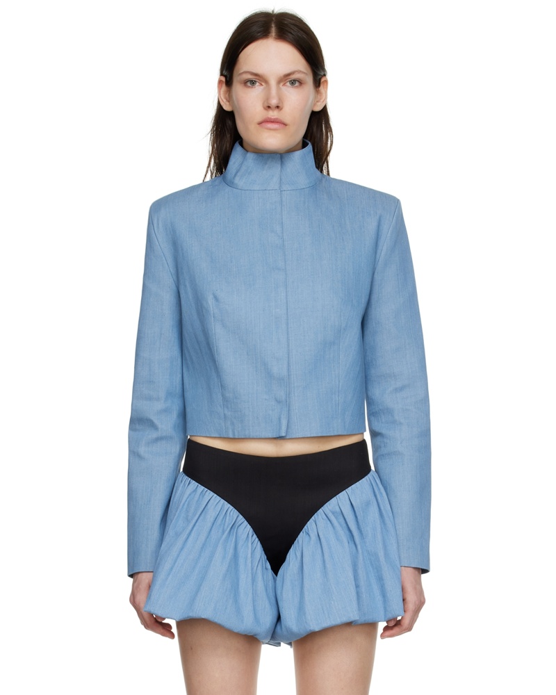 Fidan Novruzova Damen Blue Denim Jacket