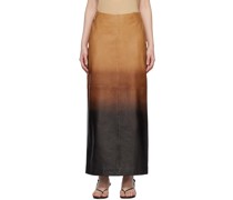 Brown Wenja Leather Maxi Skirt