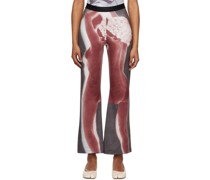 Red & Gray 'The Lady In Red' Trousers