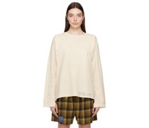 Off-White Distressed Long Sleeve T-Shirt