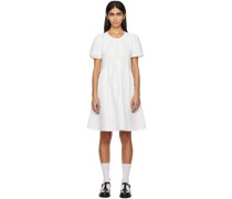 White Volume Midi Dress