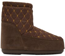 Brown Icon Low Nolace Quilted Boots