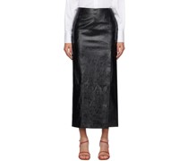 Black Milos Faux-Leather Maxi Skirt