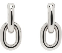 Silver XL Link Double Hoop Earrings
