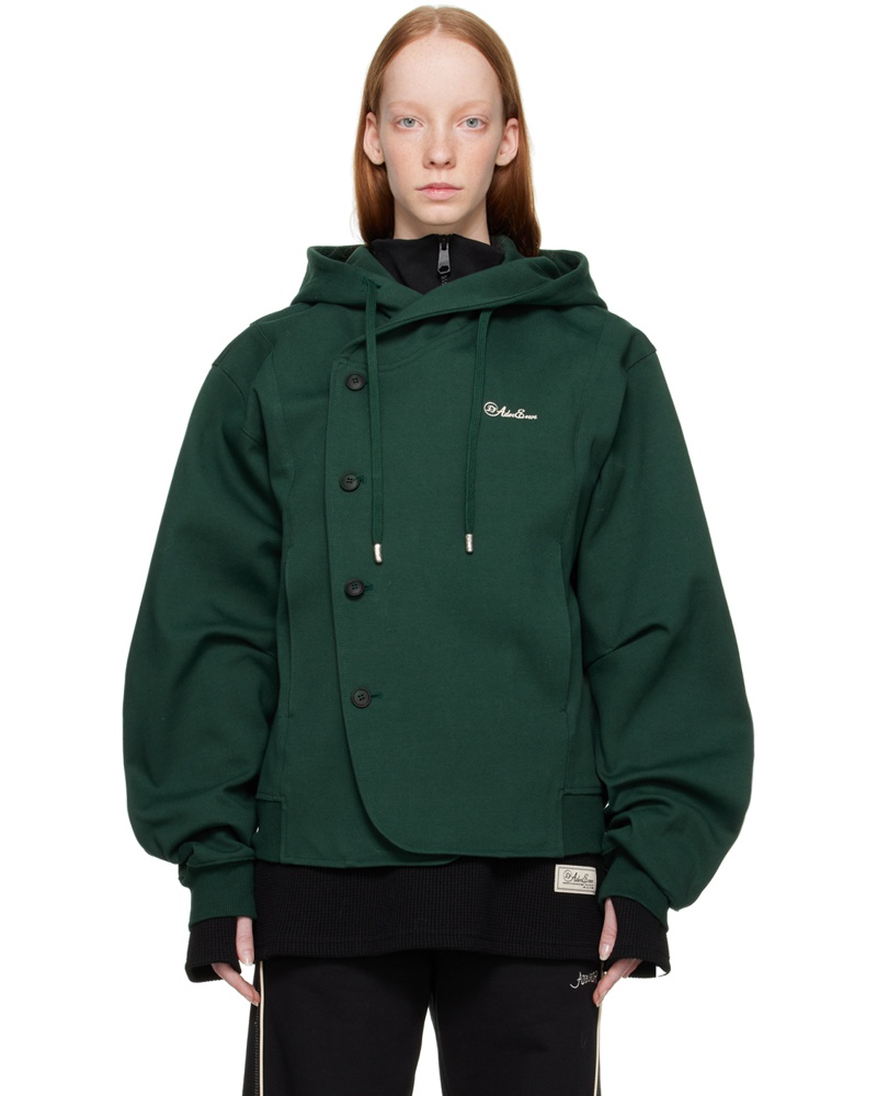 Adererror Damen Green Fluic Hoodie