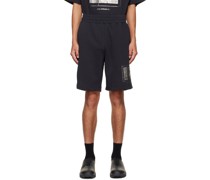 Black Foil Grid Shorts