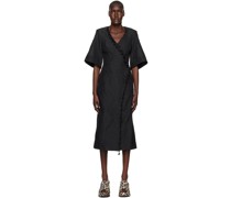 Black Beaded Fringe Midi Dress