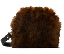 Brown Faux-Fur Crossbody Bag