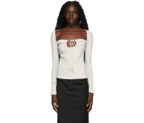 Ruched Drawstring Cut-Out Top