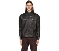 Black Faux-Leather Jacket