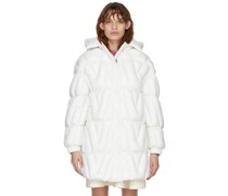 White Insulated Hooded Coat