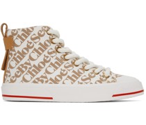 Off-White & Brown Aryana Sneakers