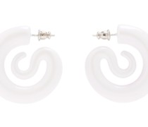 White Perla Serpent Earrings