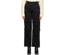 Black Flap Pocket Trousers