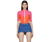 Pink & Orange Nylon Bodysuit