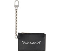 Black Quote Bookish Zipped Card Holder