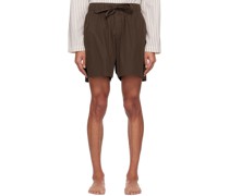 Brown Oversized Pyjama Shorts