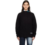 Black Fluic Reversible Sweater