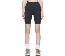 Black Rib High-Rise Run Shorts
