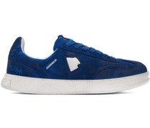 Blue Suede Low-Top Sneakers