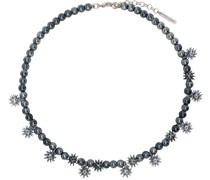 SSENSE Exclusive Navy Spiky Ball Necklace