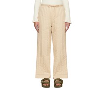 Beige 'The Straight Quilted' Lounge Pants