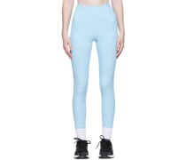 Blue Rib High-Rise Leggings