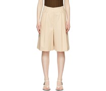 Beige Wool Shorts