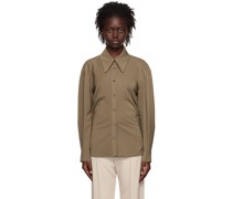 Brown Gathered Shirt
