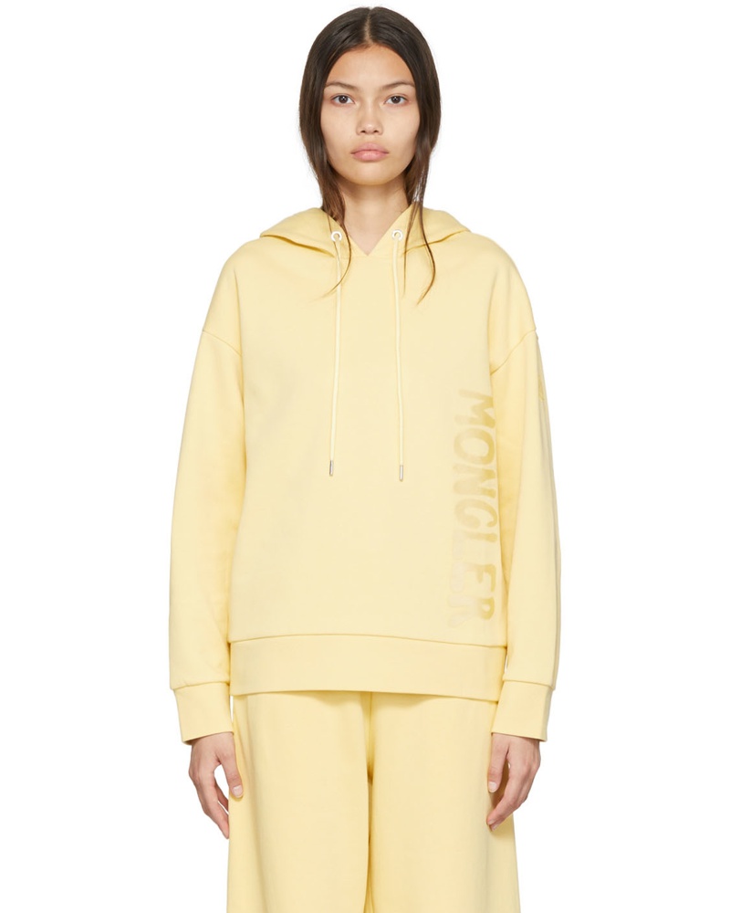 Moncler Damen Yellow Cotton Hoodie