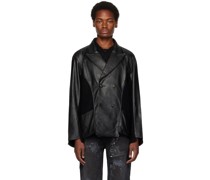 Black Paneled Leather Jacket