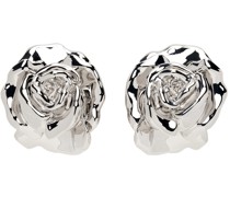Silver 3D Rose Earrings