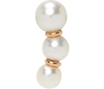 Gold & White Three Pearl Earring