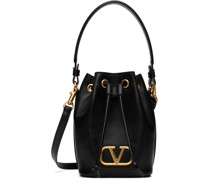 Black Mini VLogo Signature Bucket Bag