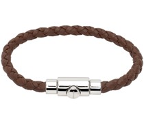 Brown Braided Leather Bracelet
