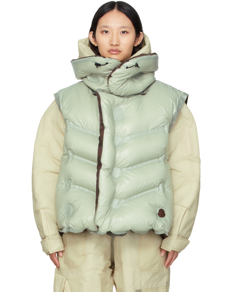 Moncler Damen Moncler Dingyun Zhang Green Reversible Down Zadena Vest