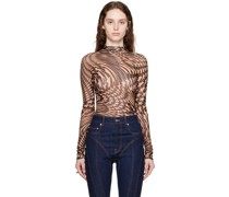 Beige & Black Star Turtleneck