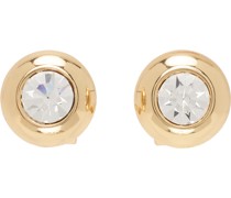 Gold Crystal Dome Stud Earrings