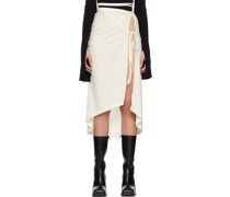 Off-White Ruched Midi Skirt