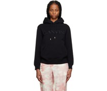 Black Embroidered Hoodie