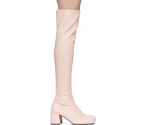 Pink Faux-Leather Tall Mojo Boots